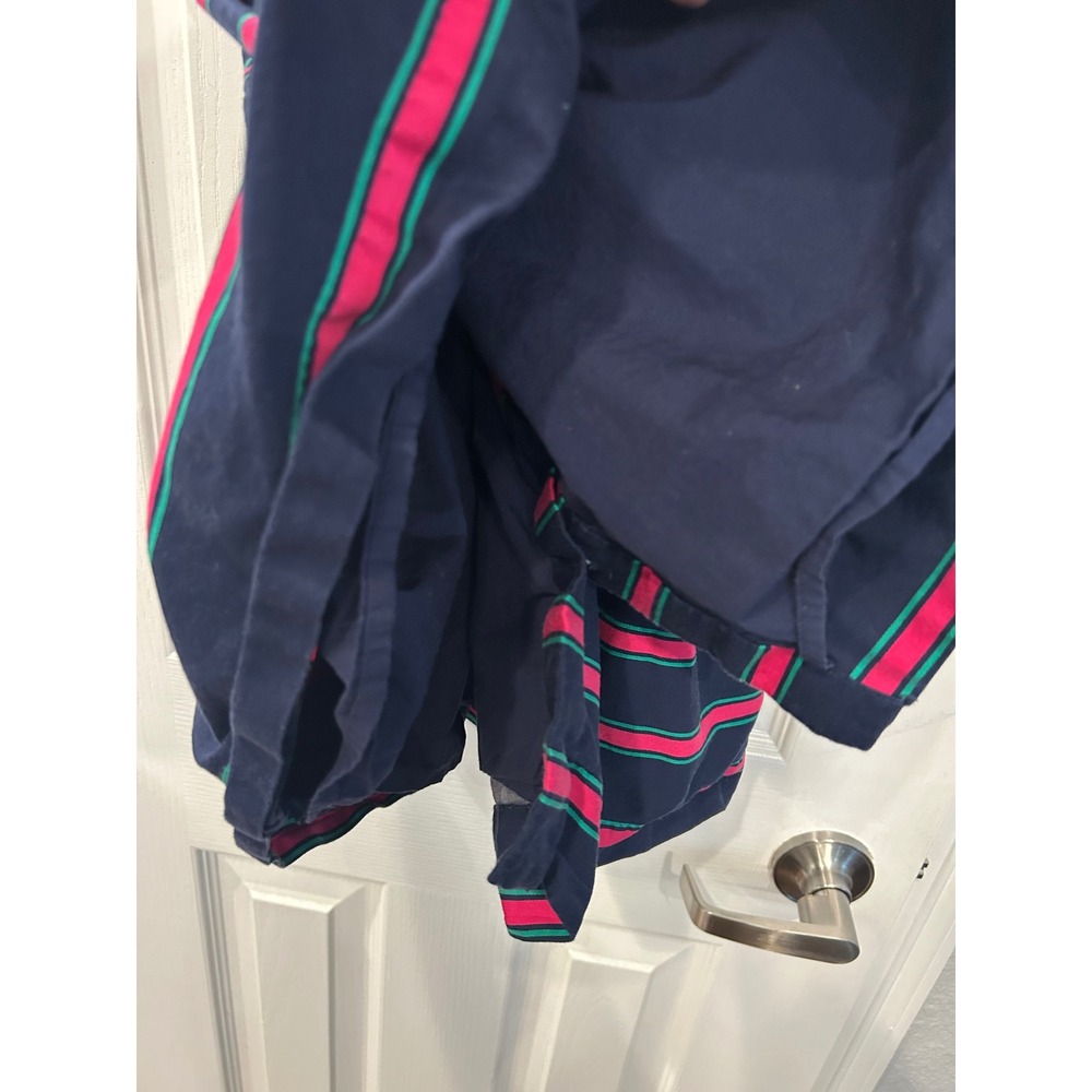 Ralph Lauren Dress‎ Navy Blue Pink Green Striped Button Back Fit Flare 4/4T Kids - Picture 7 of 7